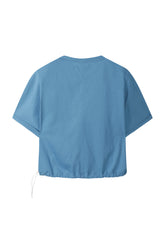 Patchwork Crop Shirring T-shirt - Recode Global